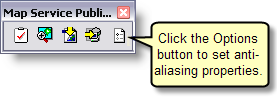 Click the options button to set anti-aliasing.